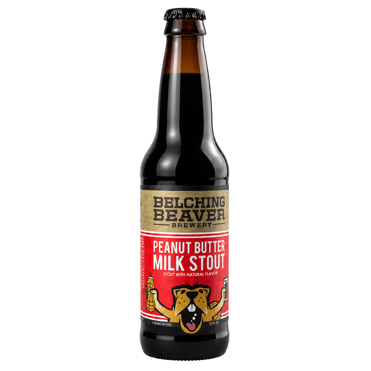 Belching Beaver Peanut Butter Milk Stout 正面瓶身